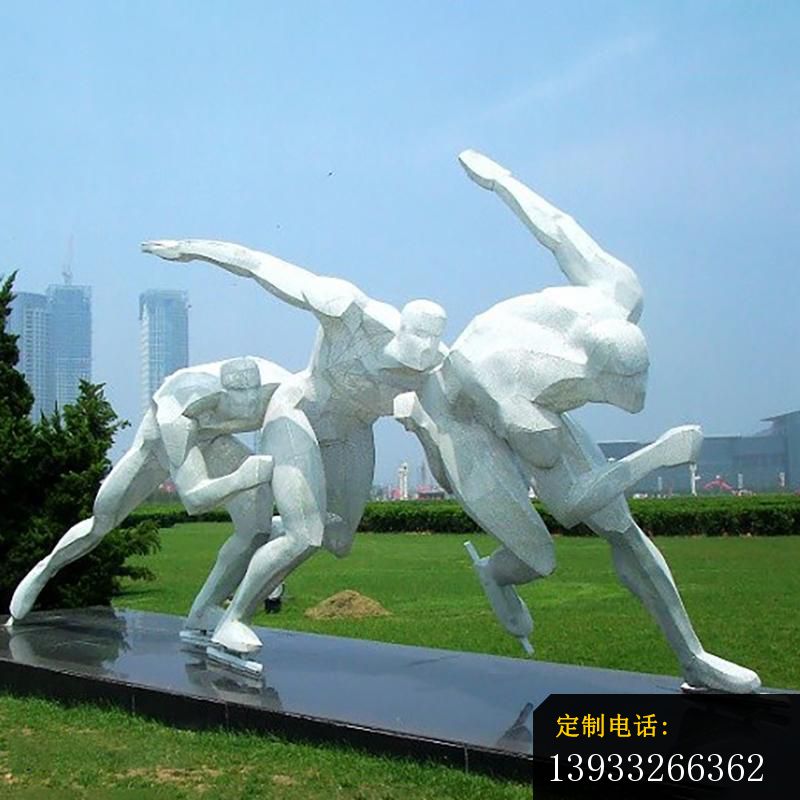 广场不锈钢滑冰运动人物雕塑_800*800