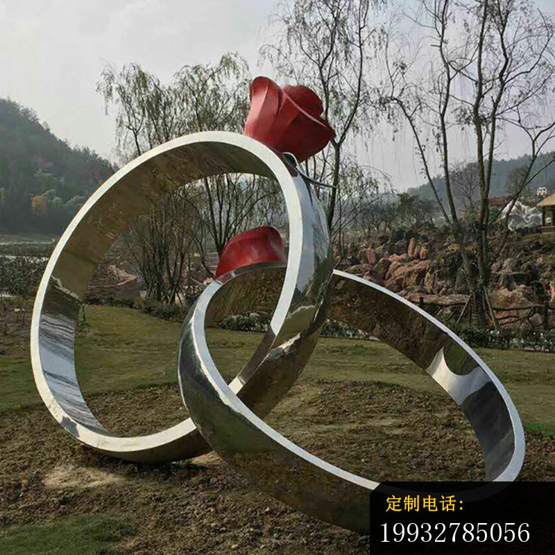 不锈钢婚戒雕塑，公园景观雕塑_800*800