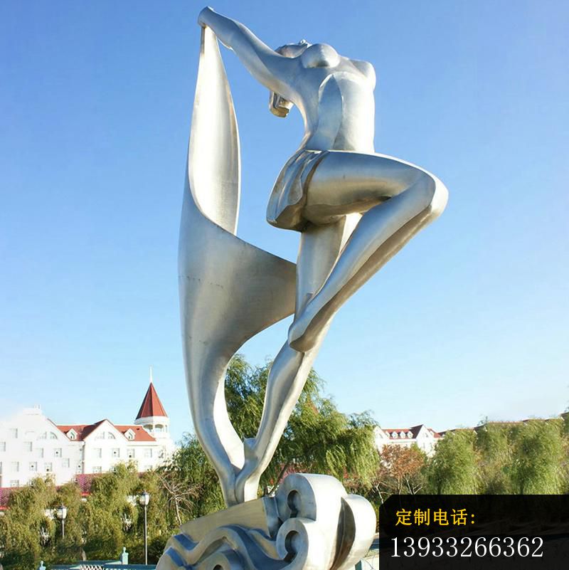 广场不锈钢起舞人物景观雕塑_800*801