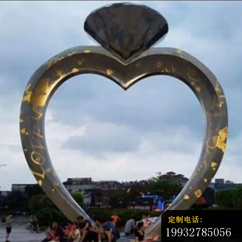 不锈钢钻石戒指  公园景观雕塑_800*800