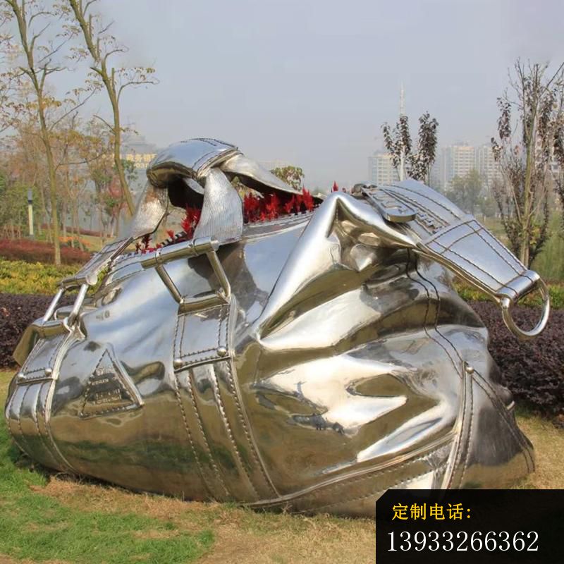 公园不锈钢手提包景观标志雕塑_800*800