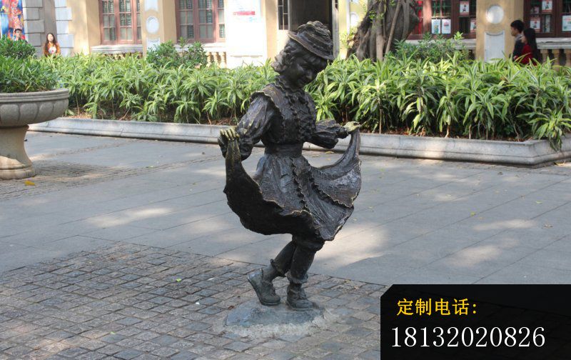 小女孩跳舞铜雕广场人物雕塑_800*504