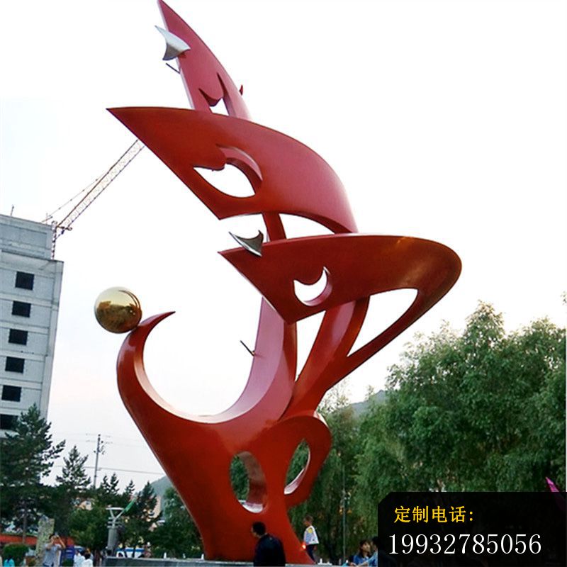 不锈钢舞动旗帜   广场景观雕塑_800*800