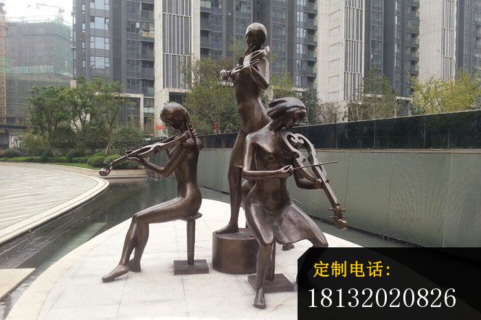演奏铜雕广场景观雕塑 (3)_700*467