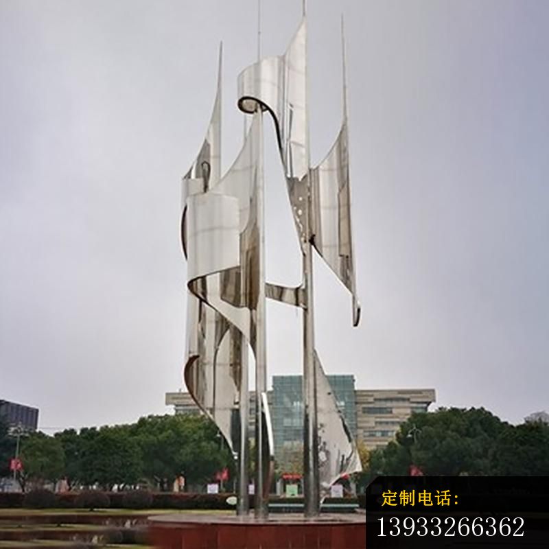 广场不锈钢树叶旋风景观雕塑_800*800