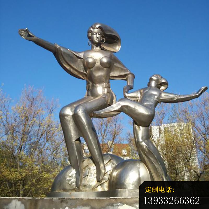 广场不锈钢跳舞运动景观雕塑_800*800