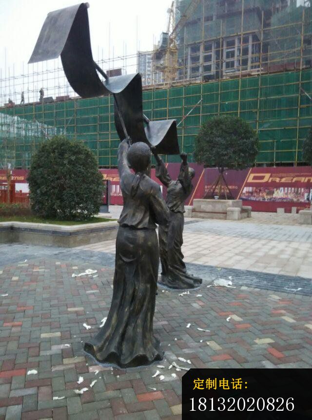 织布铜雕广场景观铜雕 (2)_640*863