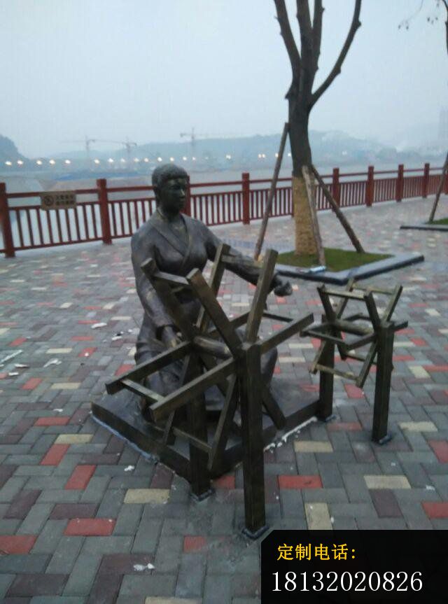 织布铜雕广场景观铜雕 (7)_640*863