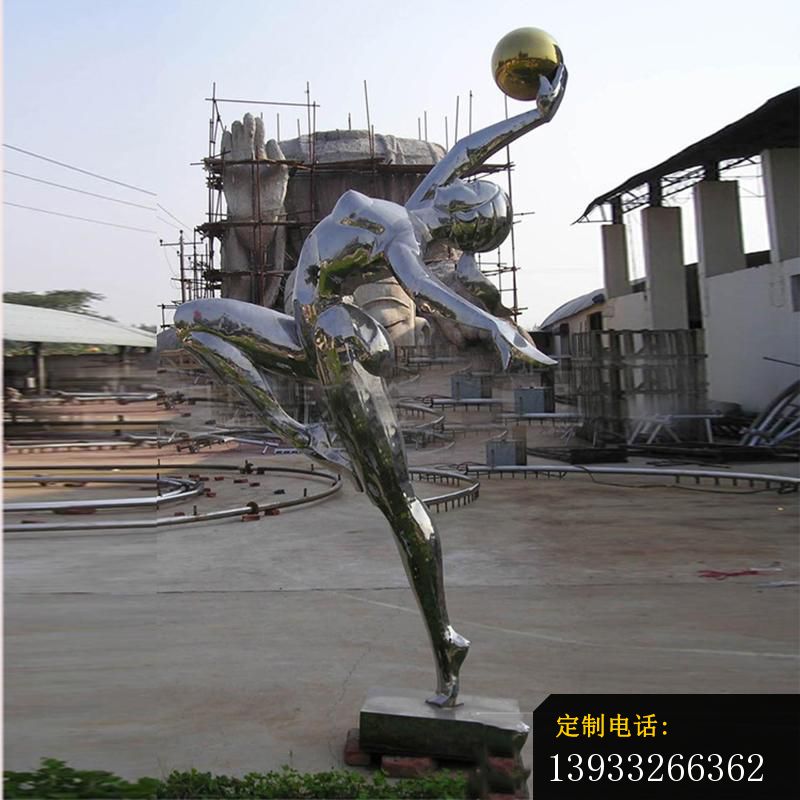 广场不锈钢跳舞美女景观雕塑_800*800