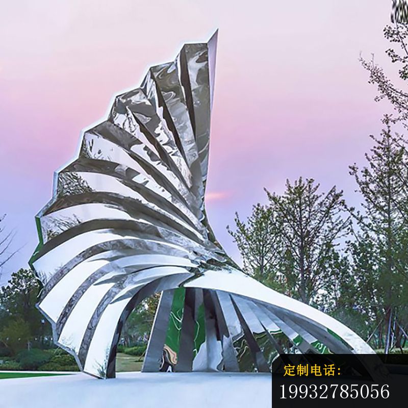 不锈钢扇形折花   广场景观摆件 (5)_800*800