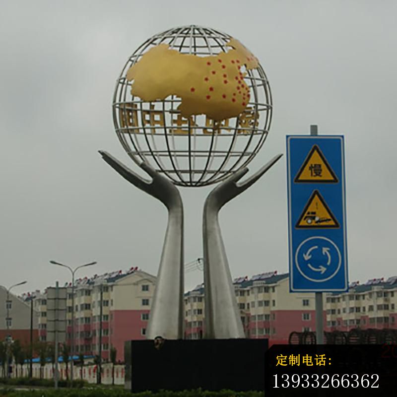广场不锈钢托起明天景观雕塑_800*800