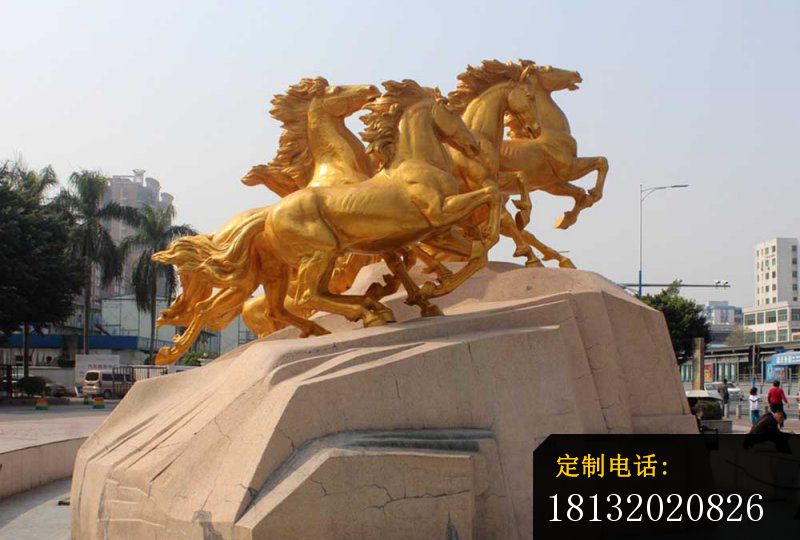 铸铜奔马雕塑广场铜雕马_800*540
