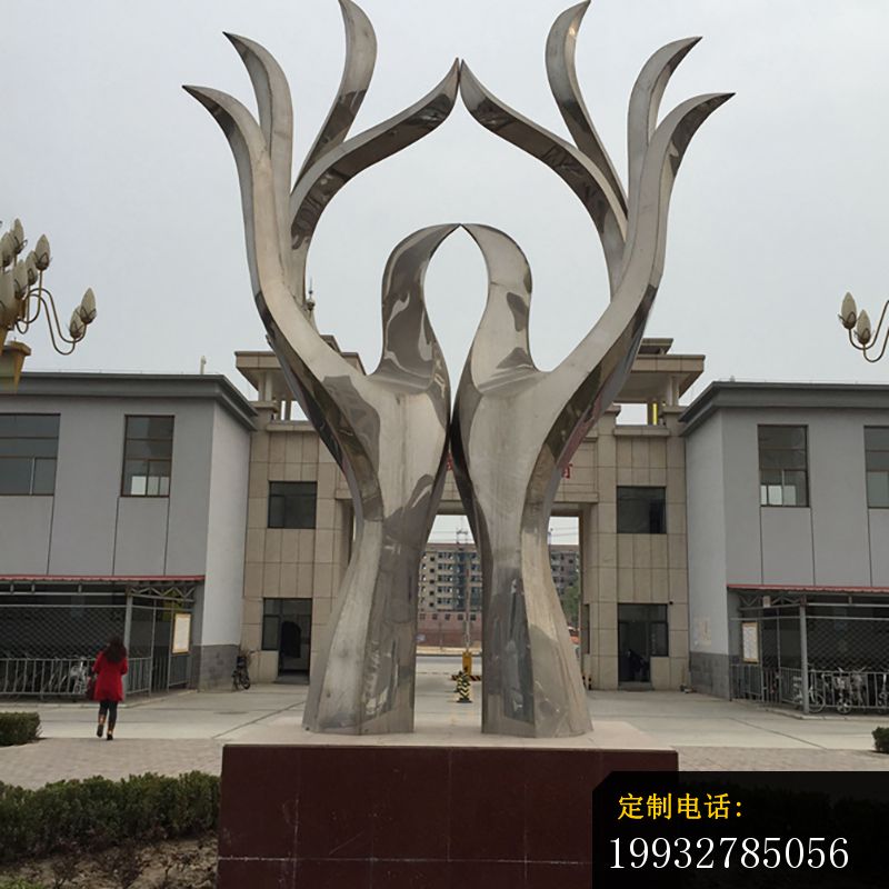 不锈钢抽象手掌雕塑  企业景观雕塑_800*800