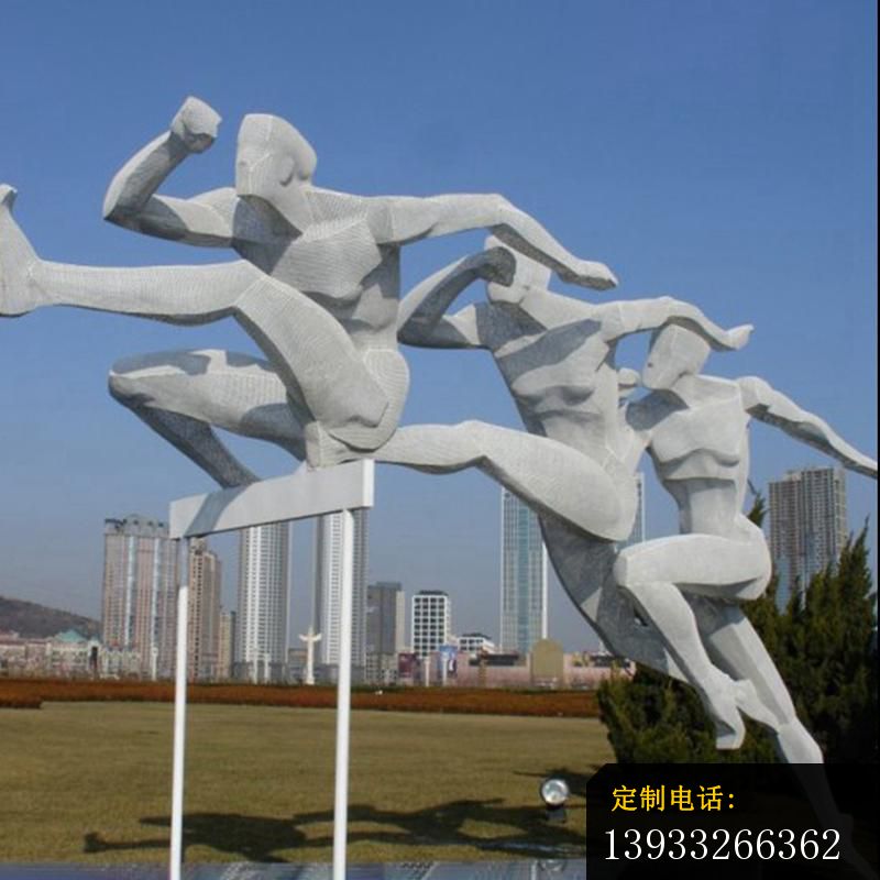 不锈钢玩雪橇景观人物雕塑_800*800