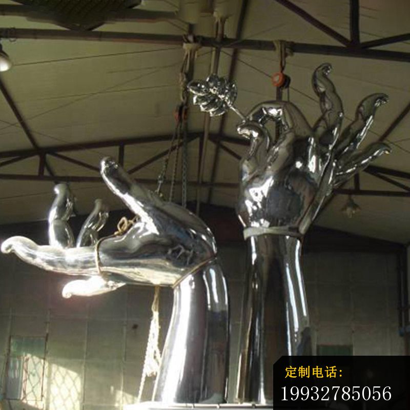 不锈钢手托太阳  广场景观雕塑_800*800