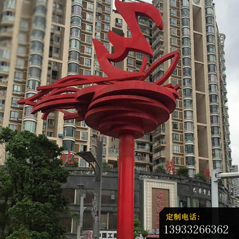 不锈钢舞动旗帜景观雕塑_800*800