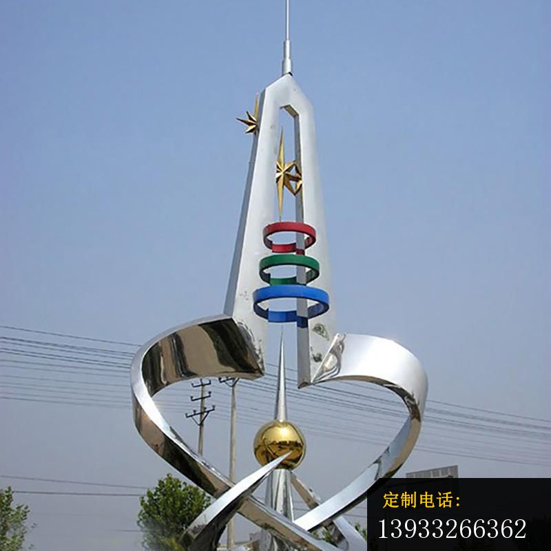 广场不锈钢心形景观雕塑_800*800
