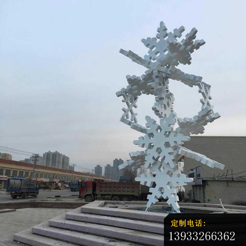 广场不锈钢雪花景观雕塑_800*800