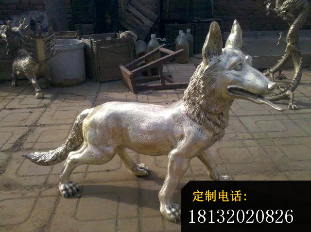 铸铜小狗雕塑公园动物铜雕_640*478