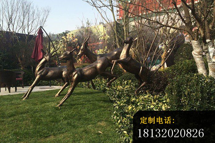 铸铜小鹿雕塑公园动物铜雕 (4)_700*467