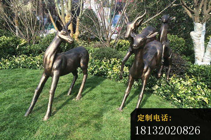 铸铜小鹿雕塑公园动物铜雕 (7)_700*467
