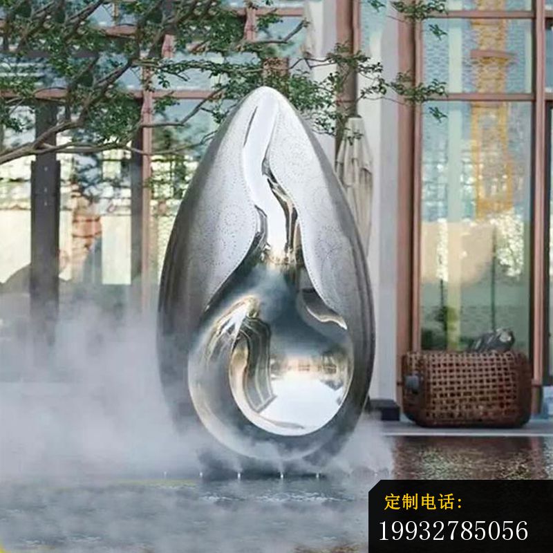 大型创意水滴公园景观雕塑，不锈钢雕塑 (2)_800*800
