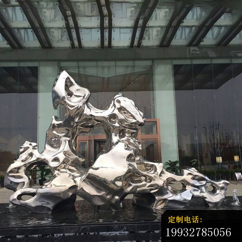 不锈钢抽象嬉戏太湖石  公园抽象雕塑_800*800