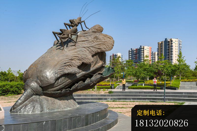 白菜和蚂蚱铜雕，广场景观铜雕_800*532