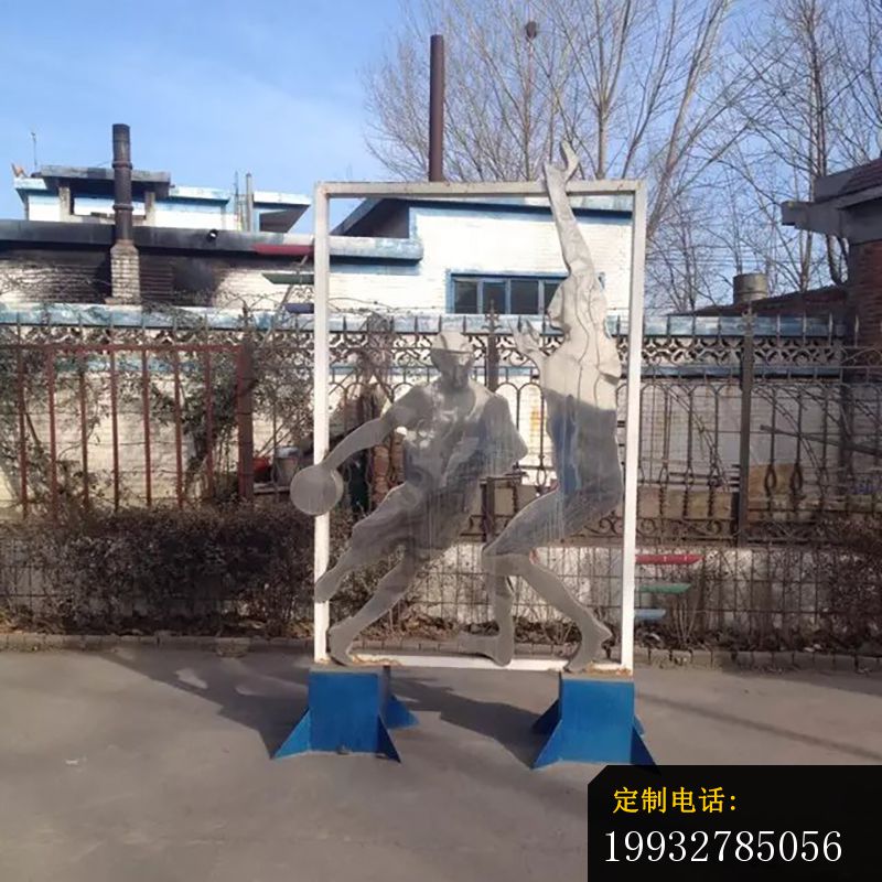 不锈钢打篮球雕塑，不锈钢抽象运动雕塑 (3)_800*800