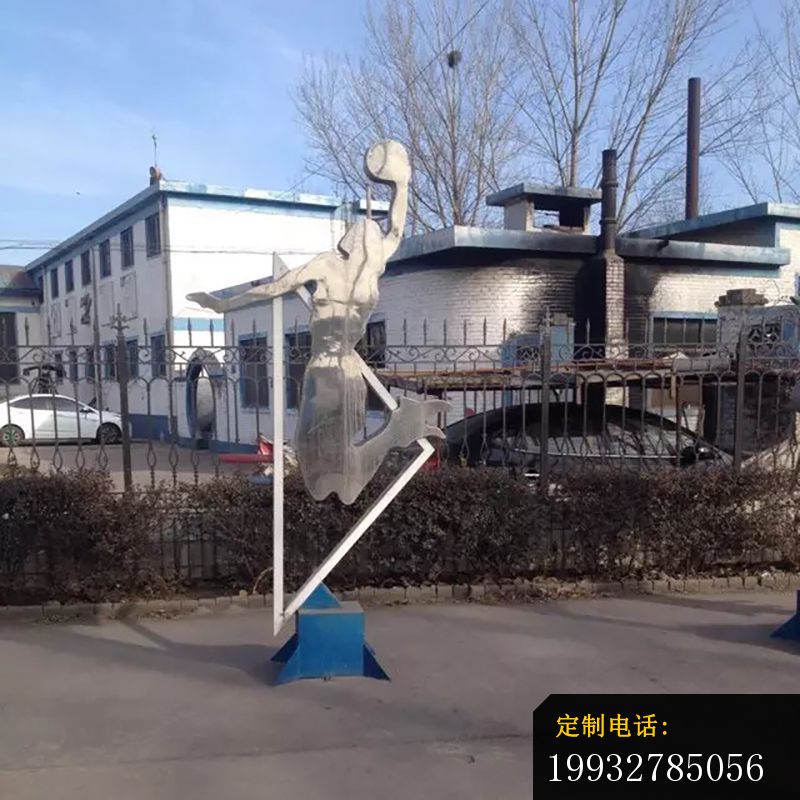 不锈钢打高尔夫球雕塑，广场不锈钢运动雕塑 (1)_800*800