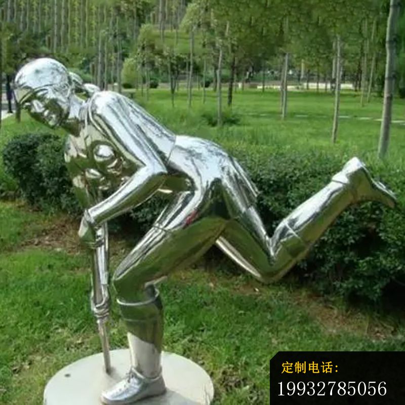 不锈钢曲棍球雕塑，公园不锈钢运动雕塑_800*800
