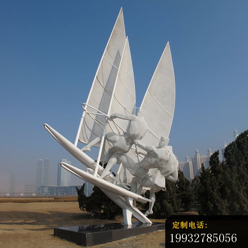 帆船比赛雕塑，不锈钢运动雕塑_800*800