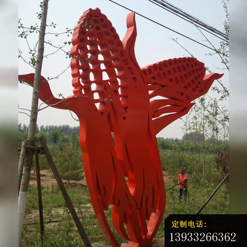 不锈钢玉米剪纸景观雕塑_800*800