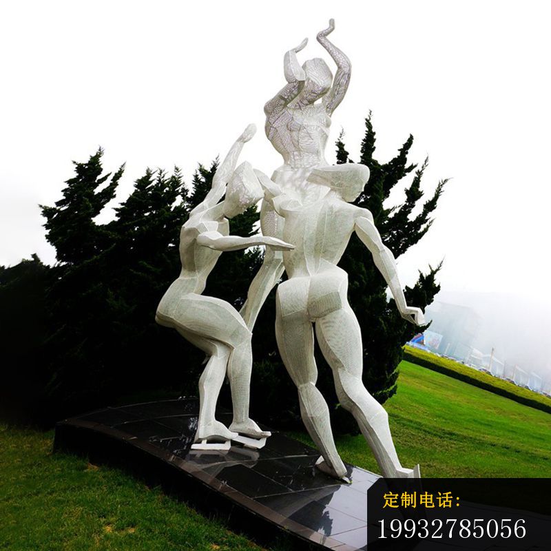 花样滑冰雕塑，不锈钢运动雕塑 (2)_800*800