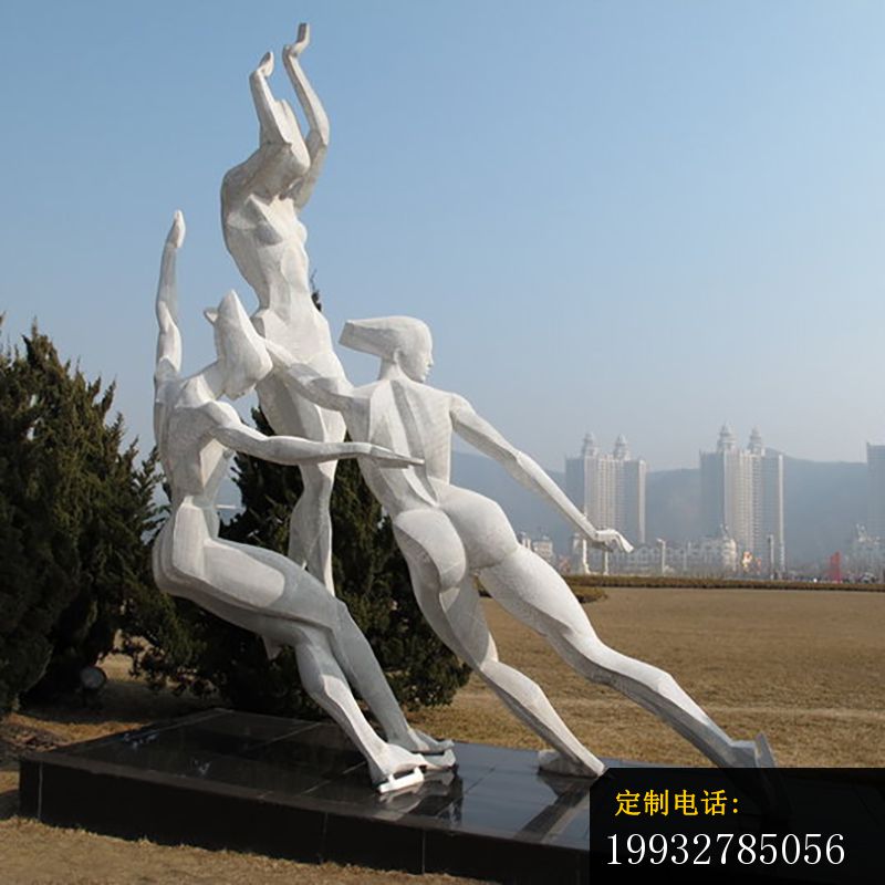 花样滑冰雕塑，不锈钢运动雕塑_800*800