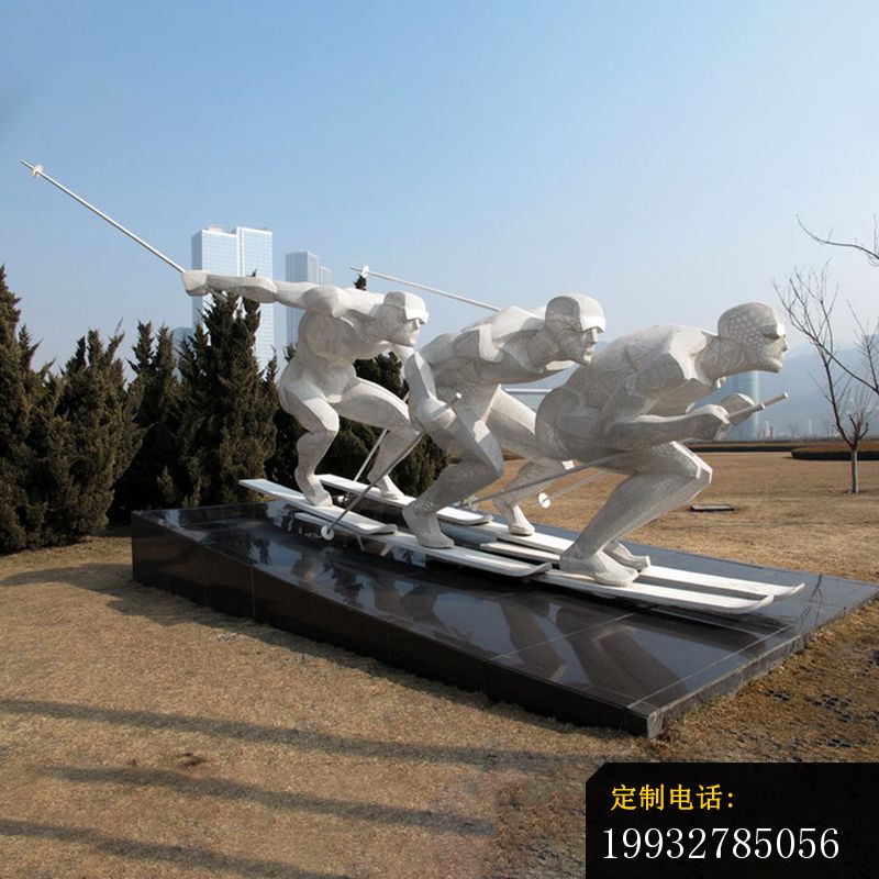 滑雪雕塑，不锈钢运动雕塑_800*800