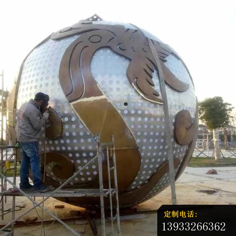 广场不锈钢圆之球景观雕塑_800*800
