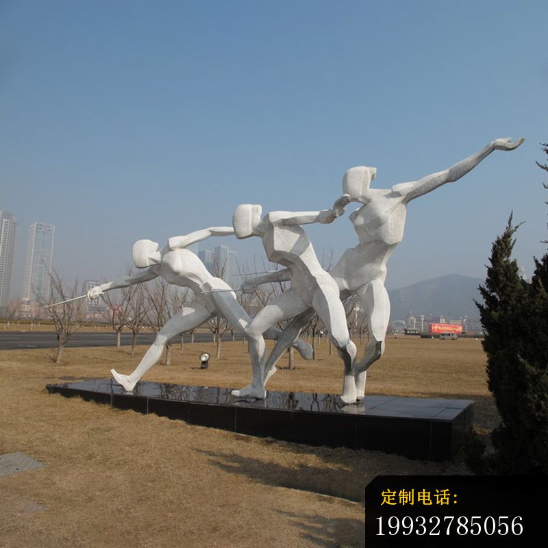 击剑雕塑，不锈钢运动雕塑_800*800