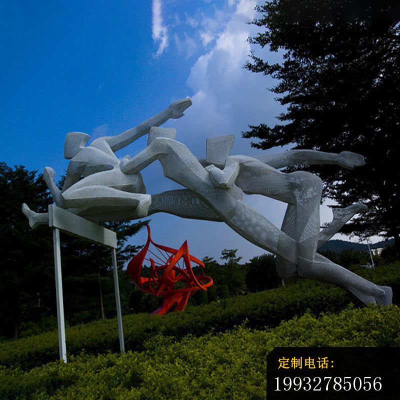 跨栏雕塑，公园不锈钢运动雕塑_800*800