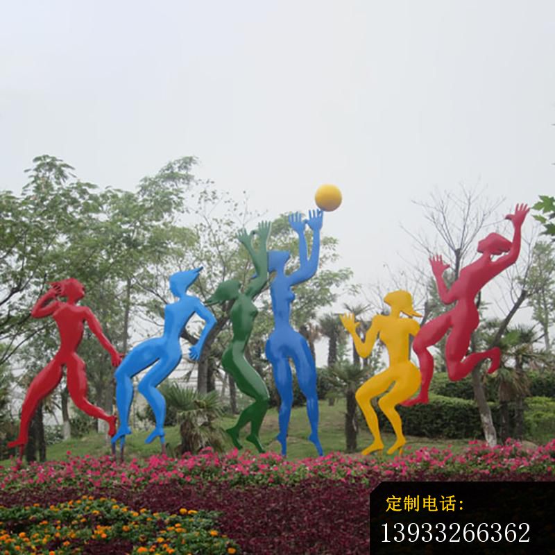 公园不锈钢打排球运动雕塑_800*800