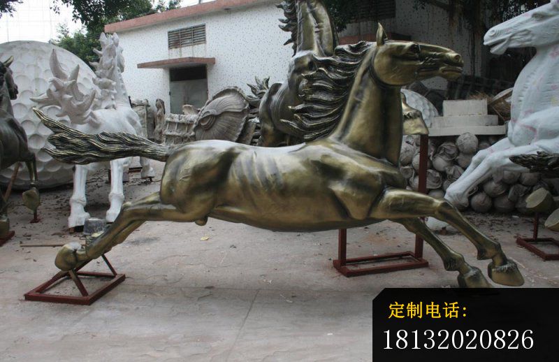 奔跑的马雕塑，公园动物铜雕_800*518