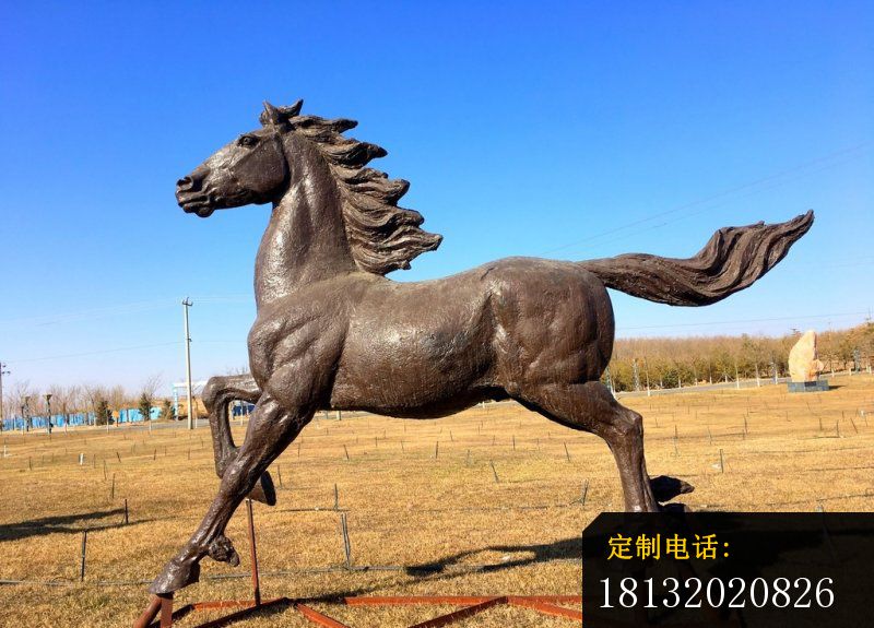 奔跑的马铜雕，公园动物铜雕 (3)_800*575