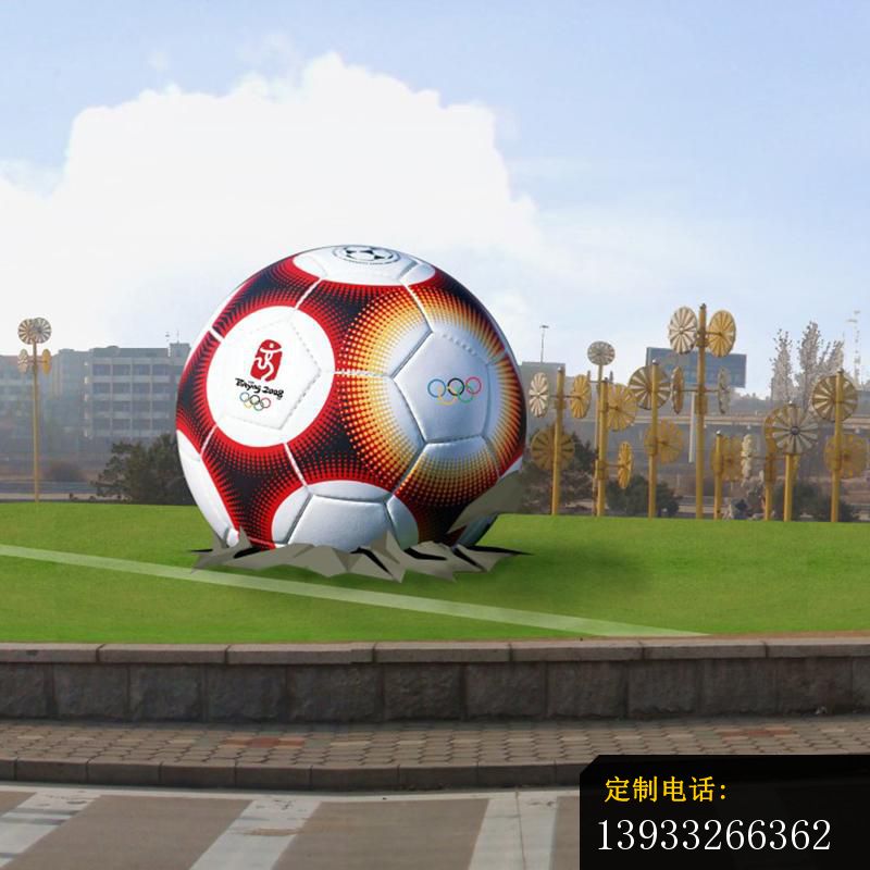 公园不锈钢足球景观雕塑_800*800