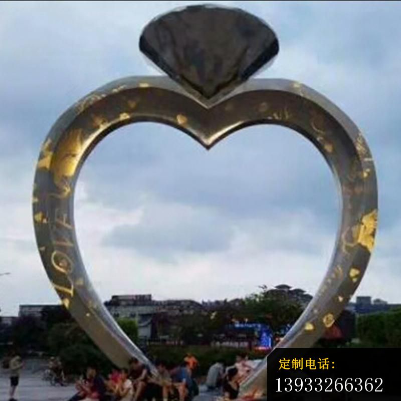 广场不锈钢钻戒摆件雕塑_800*800