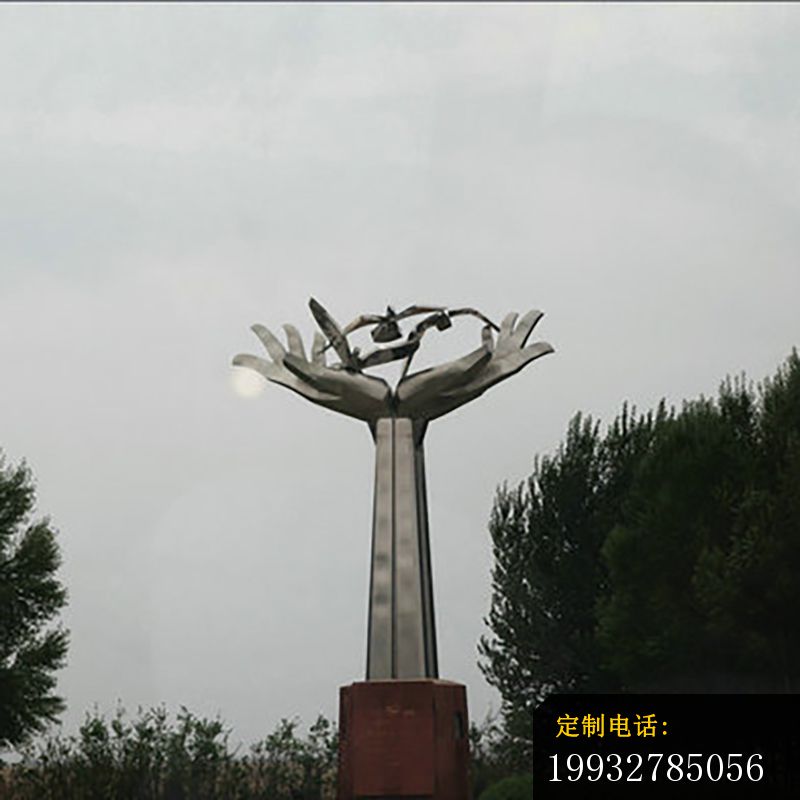 托起明天雕塑，不锈钢景观雕塑_800*800