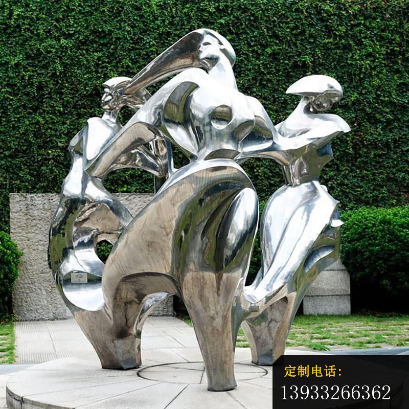 公园不锈钢抽象女人人物摆件雕塑_800*800