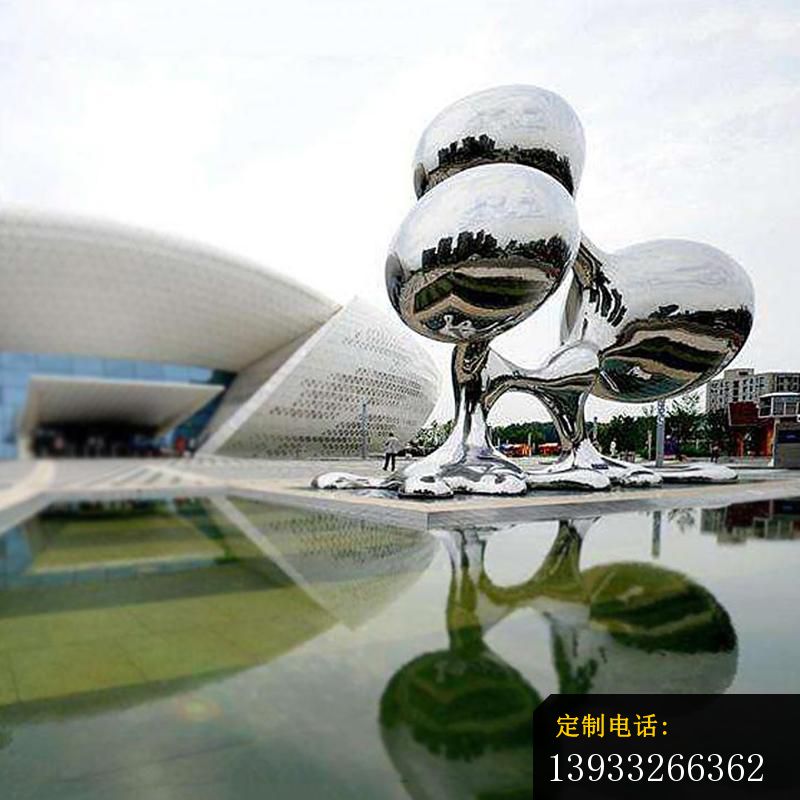 广场不锈钢创意抽象三球组合标志雕塑_800*800
