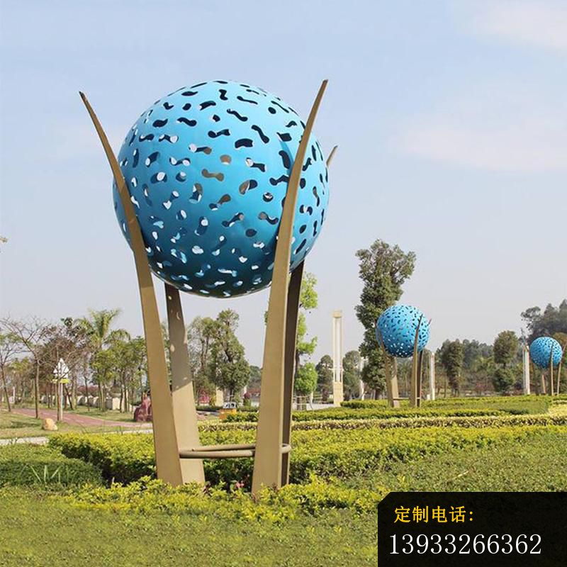 广场不锈钢大型创意镂空圆球景观雕塑_800*800