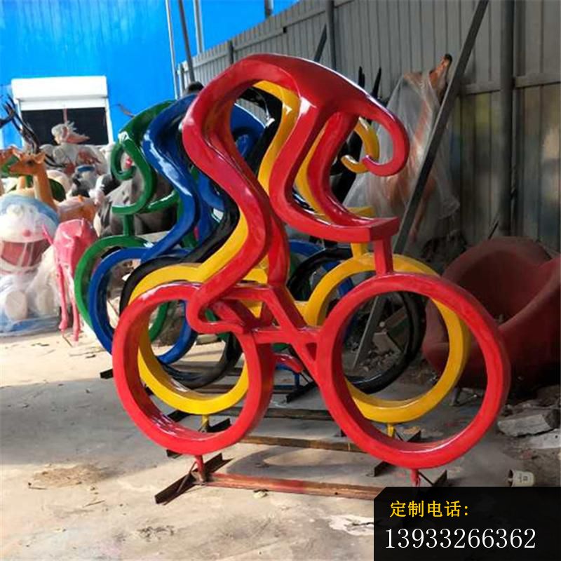公园景观不锈钢单车人物摆件雕塑_800*800