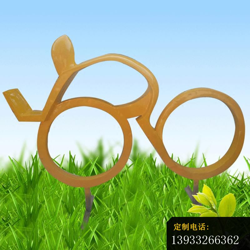 公园不锈钢骑单车人物雕塑_800*800